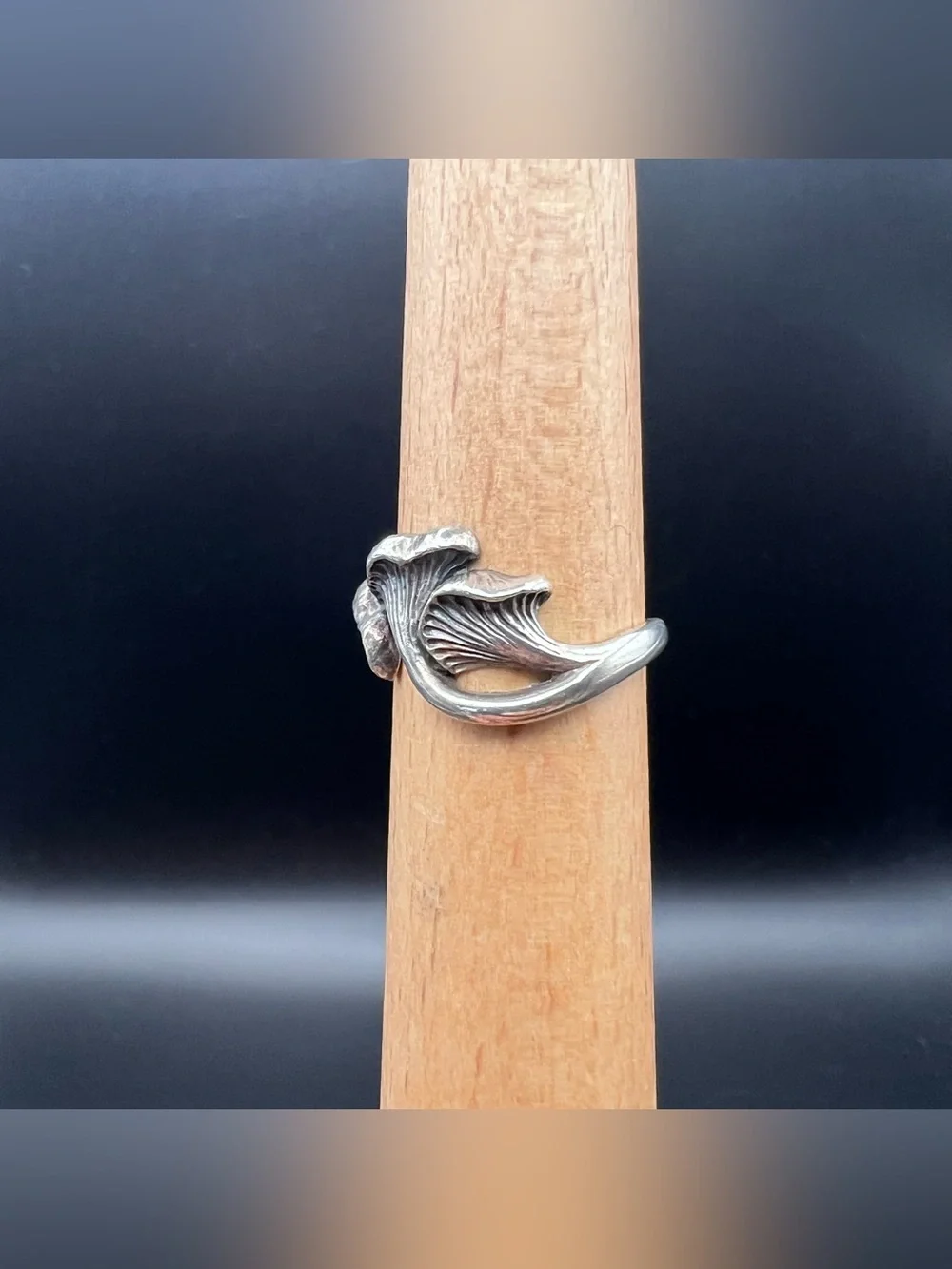 Sterling Silver Chanterelle Mushroom Ring